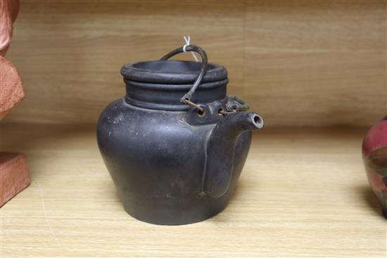 A Chinese pottery teapot height 15cm